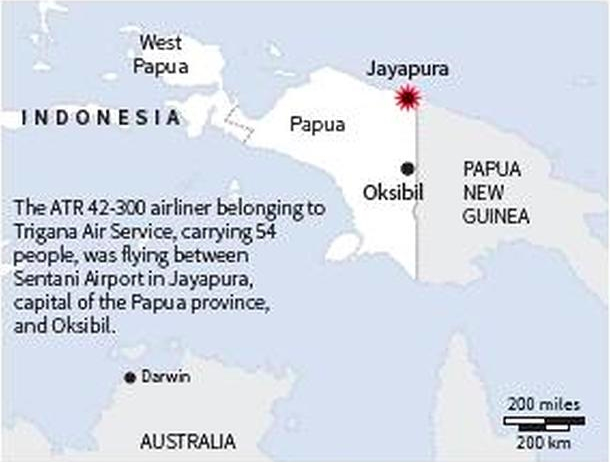 El avión salió del Aeropuerto de Jayapura y se dirigía a la ciudad de Oksibil. Foto de Reuters