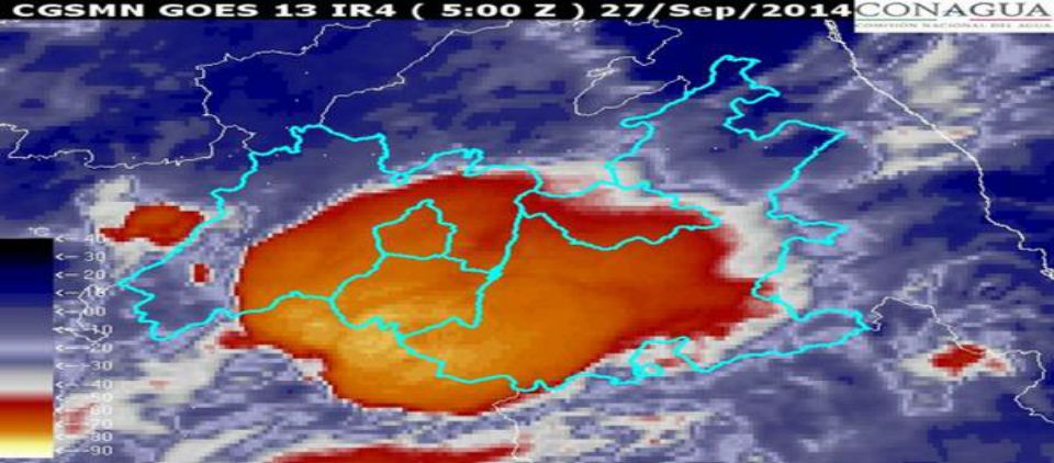 Se esperan lluvias muy fuertes con actividad eléctrica en las próximas 3 horas en el Valle de México