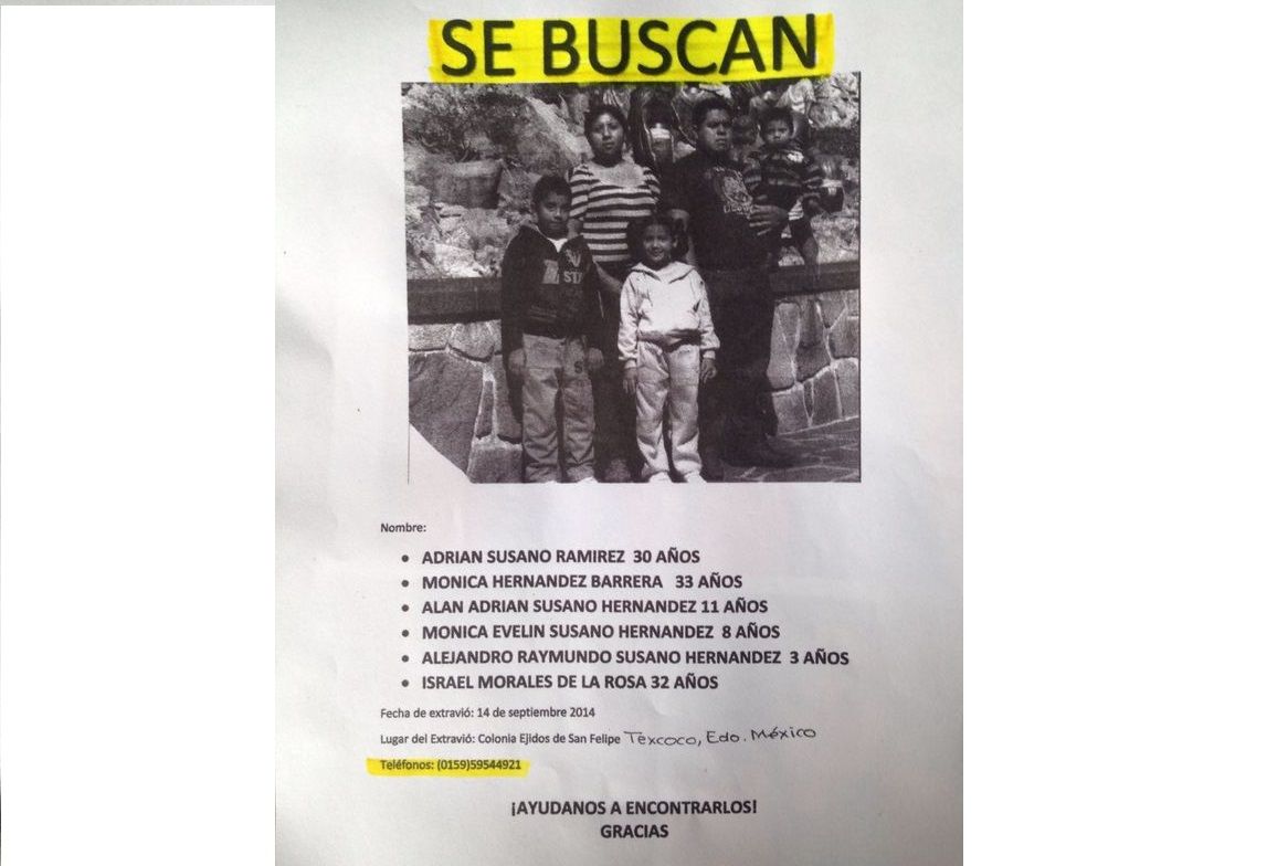 Procuradurías buscan a familia de Texcoco que desapareció