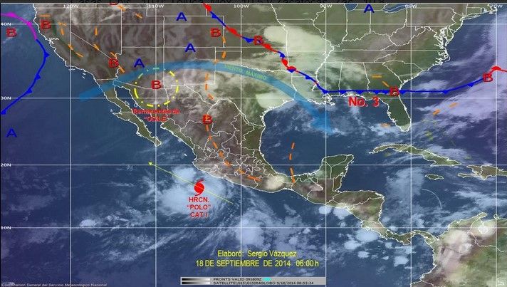 Pronóstico de lluvias para hoy en territorio nacional