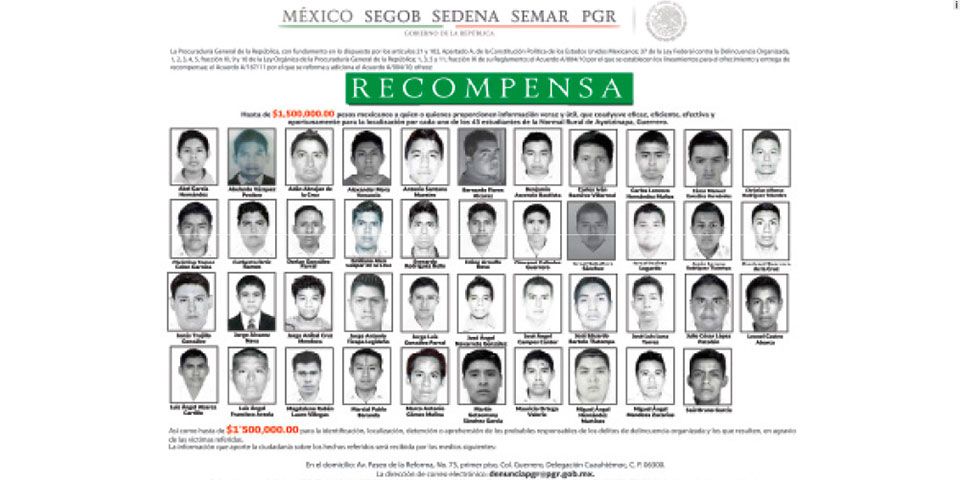 Ofrece PGR recompensa para localizar a normalistas