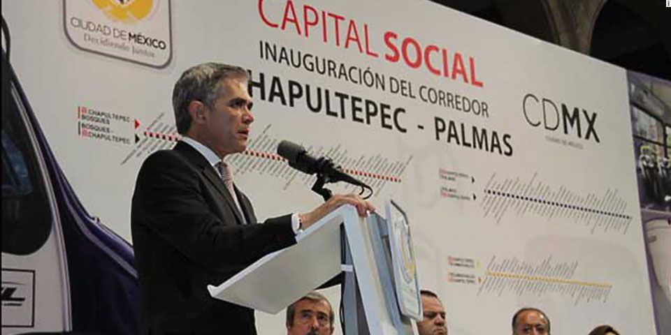 Anuncia GDF puesta en marcha de corredor Chapultepec-Palmas