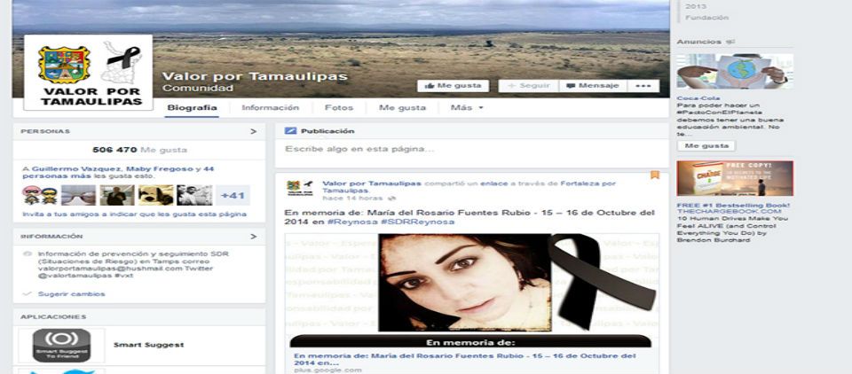 Activistas en vilo tras rapto de la tuitera María del Rosario Fuentes Activistas en vilo tras rapto de la tuitera María del Rosario Fuentes