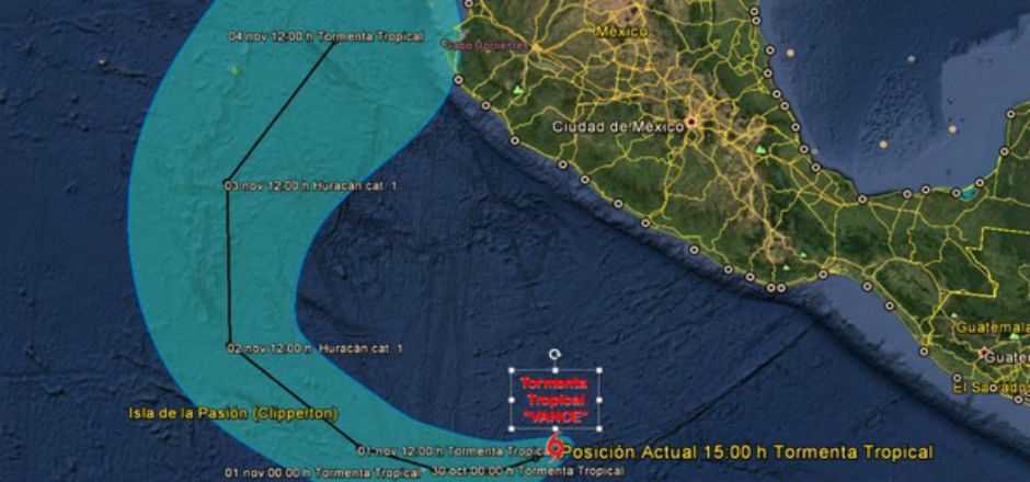 Se forma tormenta tropical Vance en Guerrero