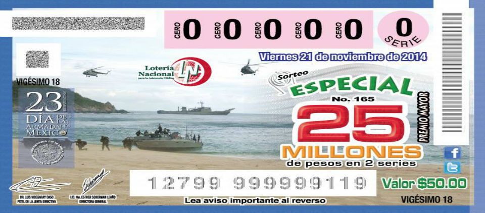 Lotería Nacional rinde homenaje a la Armada de México Lotería Nacional rinde homenaje a la Armada de México
