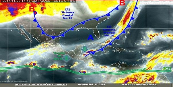 Frente frío 14 provocará bajas temperaturas al noroeste del país Frente frío 14 provocará bajas temperaturas al noroeste del país