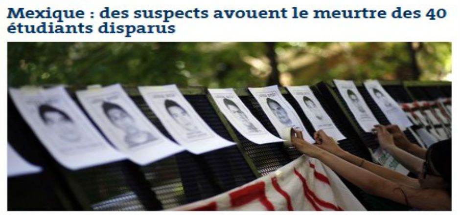 Reacciones en el mundo por caso de normalistas de Ayotzinapa