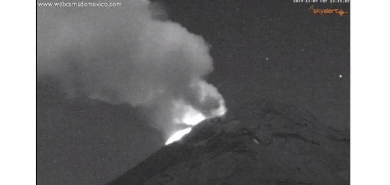 Impresionante video de la actividad extrema del Popo