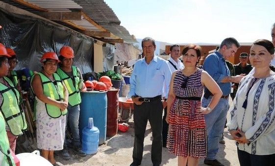 Helicóptero de SEDESOL sufre de percances en aterrizaje Helicóptero de SEDESOL sufre de percances en aterrizaje