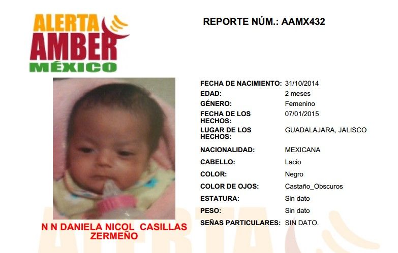 Desaparece bebé de 2 meses en Jalisco