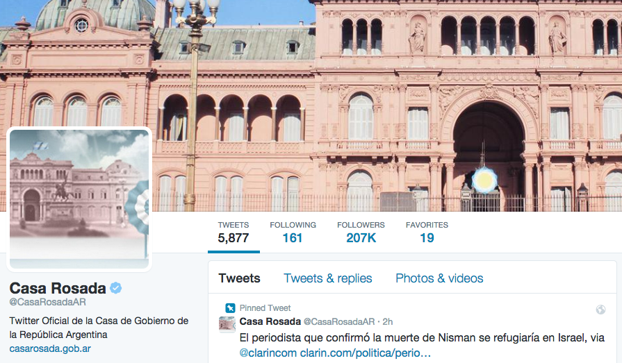 Casa Rosada de Argentina expone a críticos en Twitter