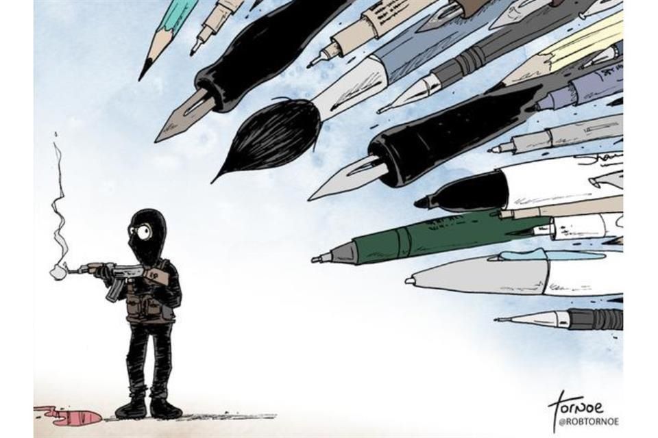 Cartones referentes al atentado contra revista de Charlie Hebdo Cartones referentes al atentado contra revista de Charlie Hebdo