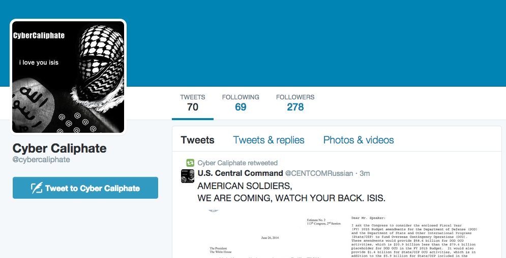 Estado Islámico hackea red del Pentágono Estado Islámico hackea red del Pentágono