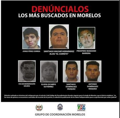 Dan a conocer lista de los 15 más buscados en Morelos
