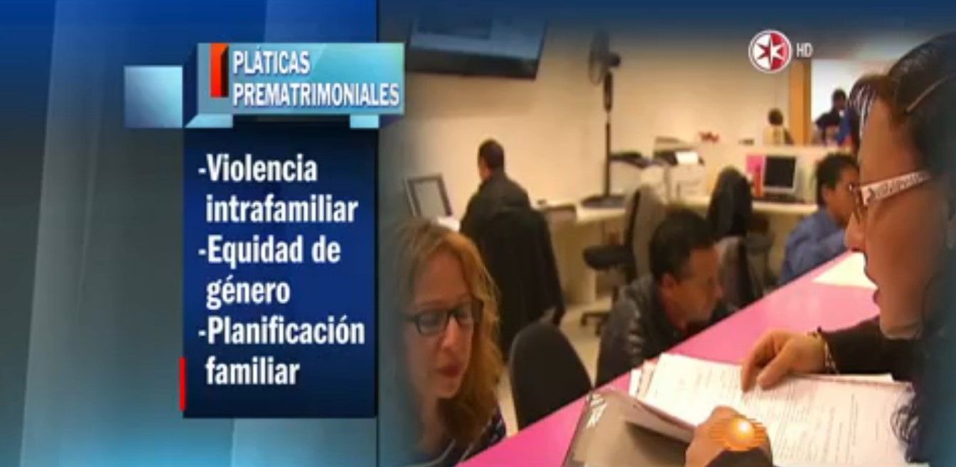 Parejas deberán tomar cursos prematrimoniales