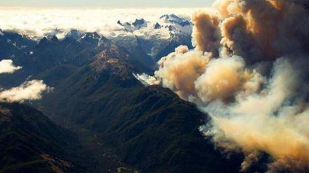 Fuera de control incendio forestal en Argentina