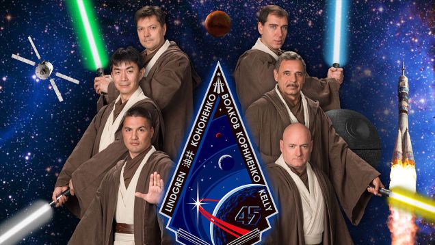Astronautas se visten como Jedis Astronautas se visten como Jedis