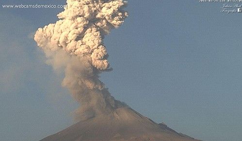 Gran actividad del Volcán de Colima y el Popo