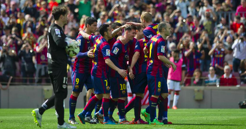 Barcelona, líder de la liga española Barcelona, líder de la liga española