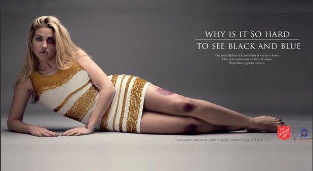 Sudáfrica usa el famoso vestido para campaña contra abuso Sudáfrica usa el famoso vestido para campaña contra abuso