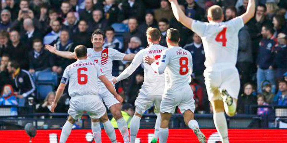 El primer gol de Gibraltar en la historia