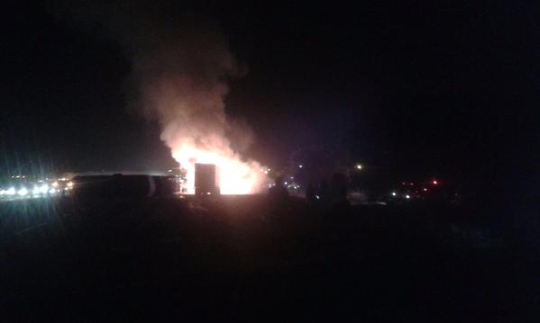 Chocan tres tráileres en la Autopista México-Querétaro