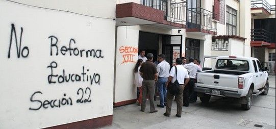 CNTE vandaliza sede de la secc. 59 del SNTE en Oaxaca