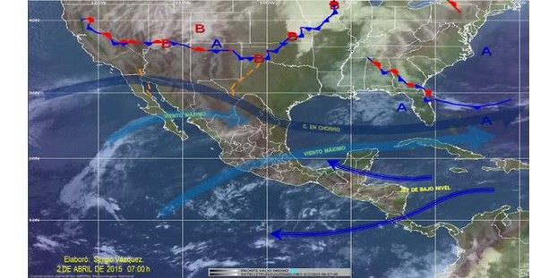 Prevén lluvias en el centro del país