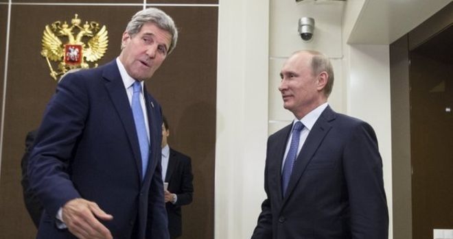 Putin y Kerry se reúnen en Sochi Putin y Kerry se reúnen en Sochi