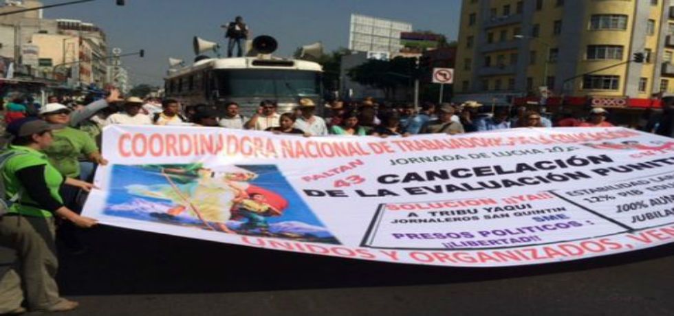 Manifestación de maestros en el D.F.