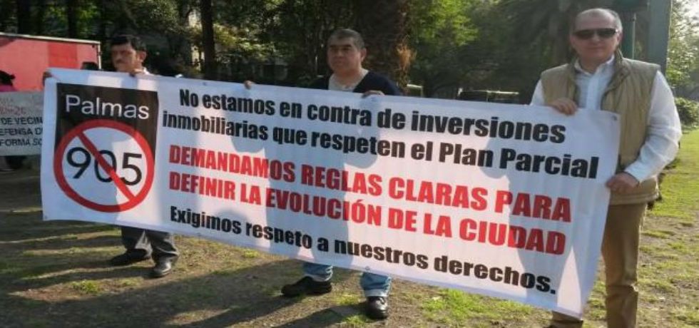 Vecinos rechazan construcción en Paseo de las Palmas