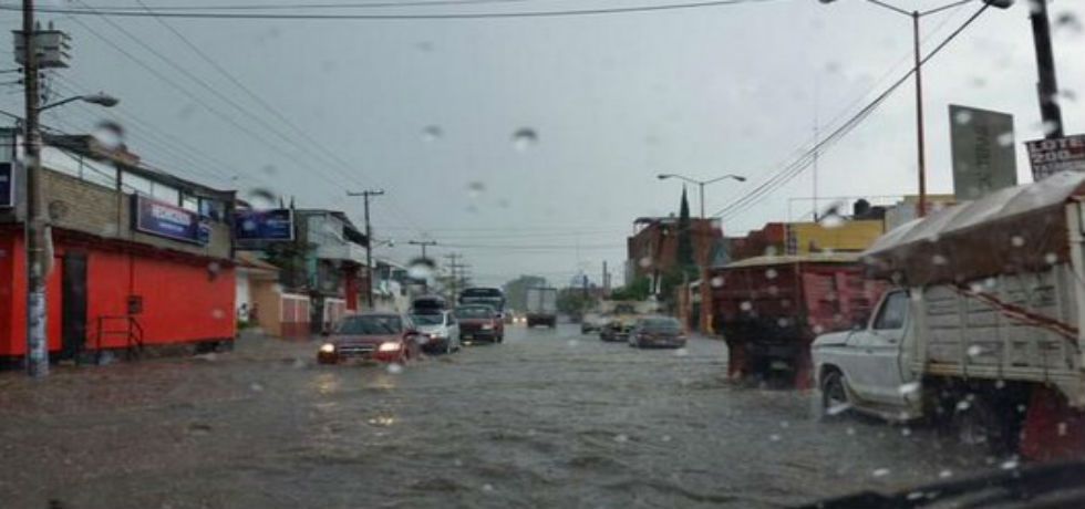 Inundación y caída de árboles por lluvia en Oaxaca