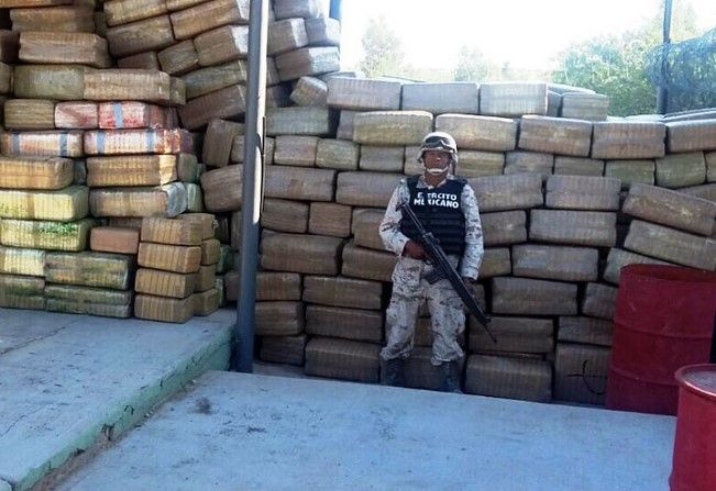 Abandonan 14 toneladas de mariguana en tráiler