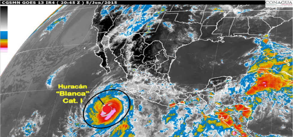 Huracán Blanca se debilita; ya es categoría 1 Huracán Blanca se debilita; ya es categoría 1