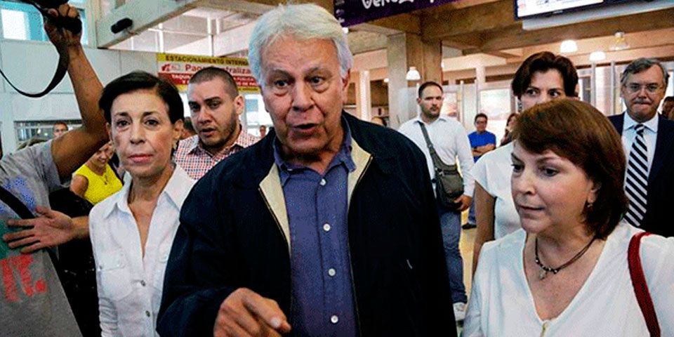 Felipe González llega a Venezuela