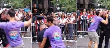 Policía celebra bailando en marcha gay