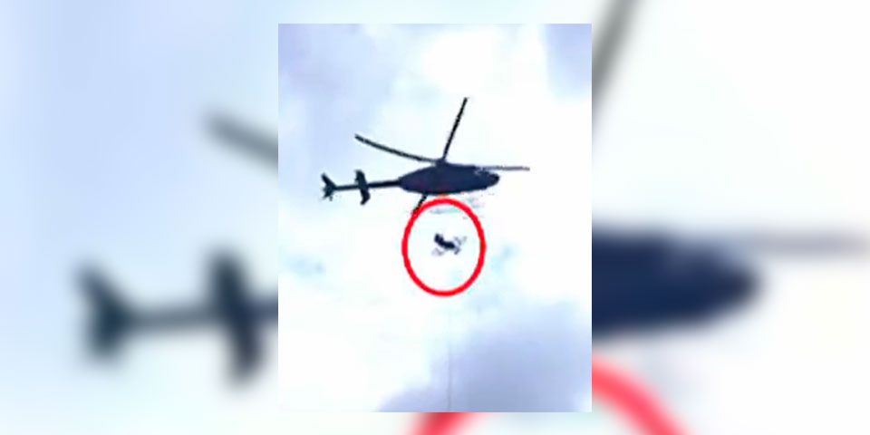 Video: policía de Zacatecas cae de un helicóptero