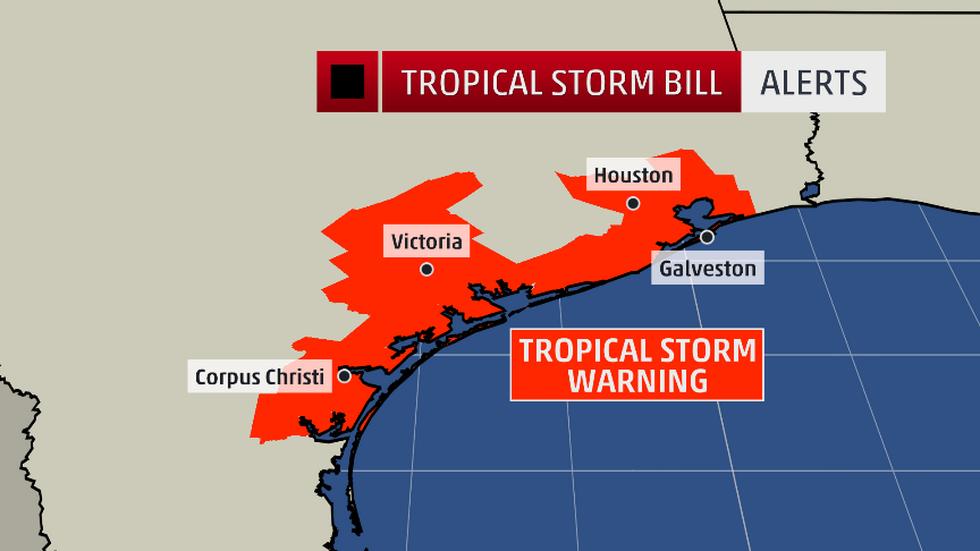 Tormenta tropical Bill se fortalece Tormenta tropical Bill se fortalece