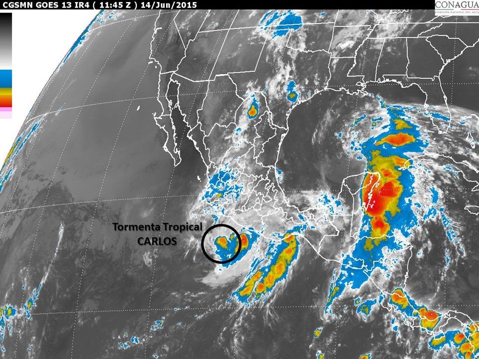 Carlos se degrada a tormenta tropical Carlos se degrada a tormenta tropical