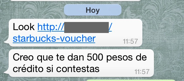 Roban información con supuesto mensaje de Starbucks