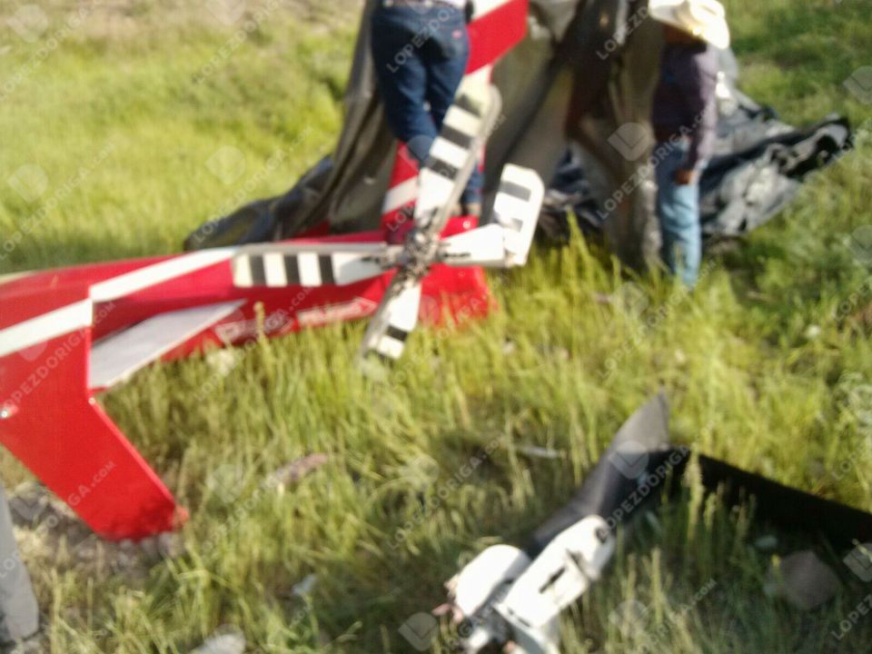 Así quedó el helicóptero en que viajaba el gobernador de Chihuahua