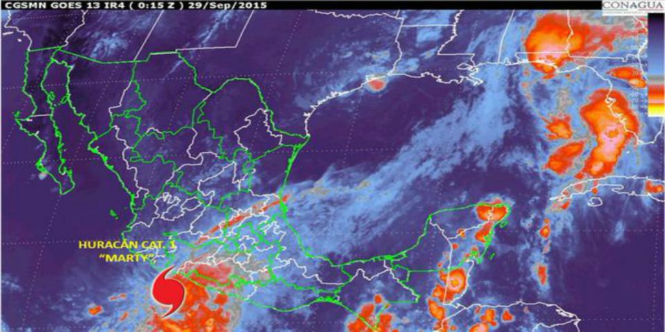 Descartan que ‘Marty’ se convierta en huracán categoría 2