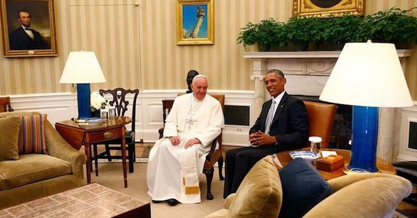 Bienvenida de Barack Obama al papa Francisco