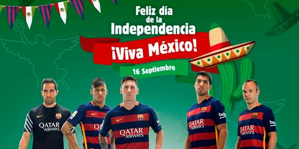 Barcelona felicita a mexicanos por aniversario de Independencia