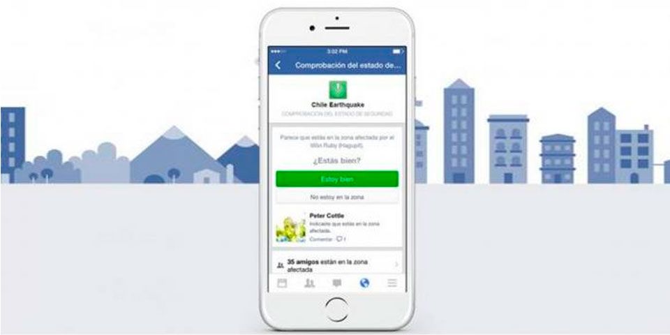 Facebook apoya a afectados por sismo en Chile Facebook apoya a afectados por sismo en Chile