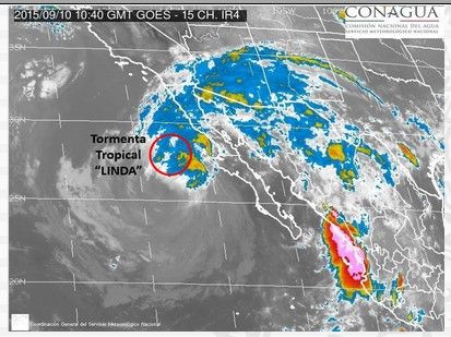 Tormenta tropical Linda continúa debilitándose en el Pacífico Tormenta tropical Linda continúa debilitándose en el Pacífico