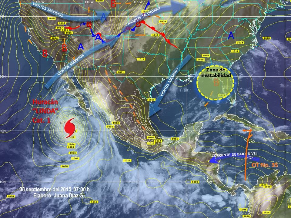 Continuarán lluvias en la mayor parte del país