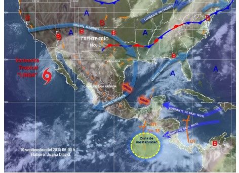 Frente frío 1 ocasionará lluvias en gran parte del país