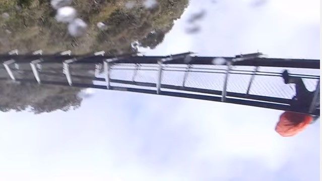 Video: turistas caen 8 metros al derrumbarse puente colgante