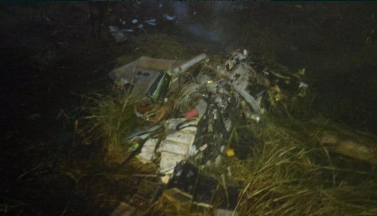 Mueren dos por desplome de helicóptero en Veracruz